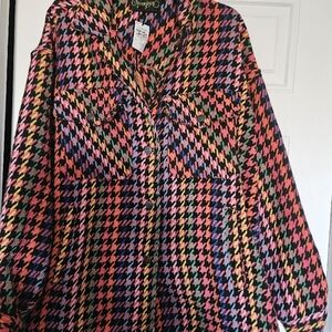 NWT Multicolor Houndstooth Jacket